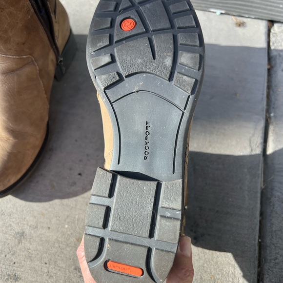 Rockport Chelsea buckle Boot W9 taupe ankle zip waterproof hydro shield preowned - Picture 5 of 8